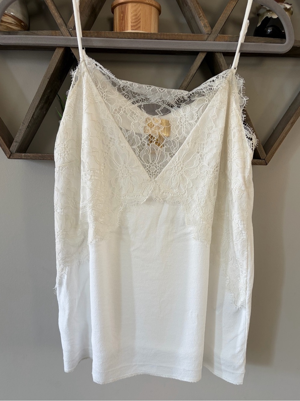 H&M white lace cami top. Size 6.